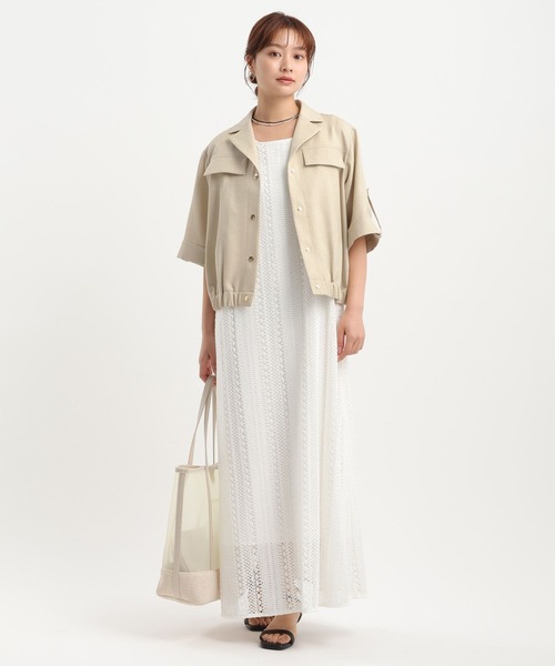 Andemiu(アンデミュウ)の「リネンライクシャツブルゾン656558(ブルゾン・レディース・ブラック/ベージュ・FREE)」の15枚目の写真