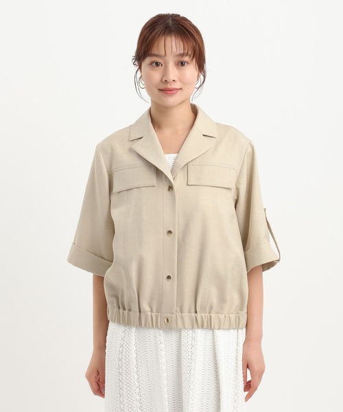 Andemiu(アンデミュウ)の「リネンライクシャツブルゾン656558(ブルゾン・レディース・ブラック/ベージュ・FREE)」の17枚目の写真