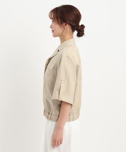 Andemiu(アンデミュウ)の「リネンライクシャツブルゾン656558(ブルゾン・レディース・ブラック/ベージュ・FREE)」の18枚目の写真