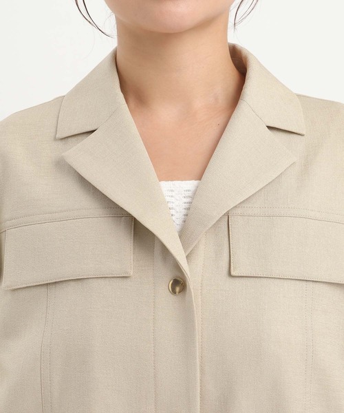 Andemiu(アンデミュウ)の「リネンライクシャツブルゾン656558(ブルゾン・レディース・ブラック/ベージュ・FREE)」の20枚目の写真