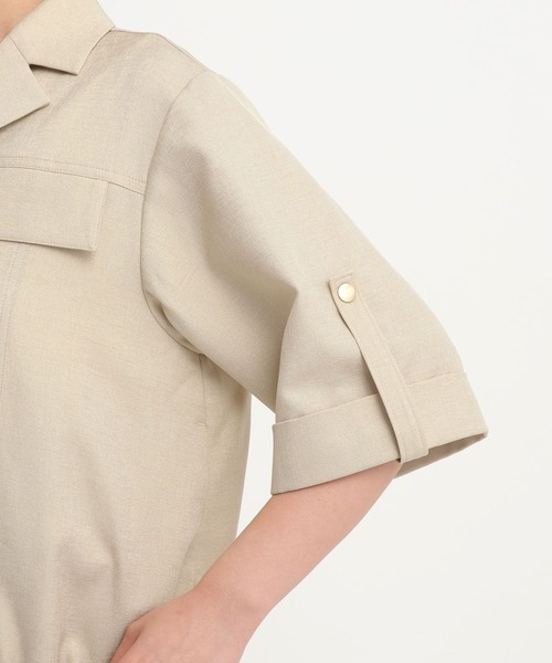 Andemiu(アンデミュウ)の「リネンライクシャツブルゾン656558(ブルゾン・レディース・ブラック/ベージュ・FREE)」の21枚目の写真