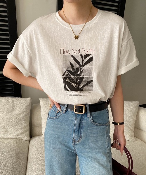 CHUN CHUN NOTES(チュンチュンノーツ)の「26SS/フォト&ボタニカルプリント 半袖Tシャツ(Tシャツ/カットソー・レディース・A/F/E/D/C/B・F)」の4枚目の写真