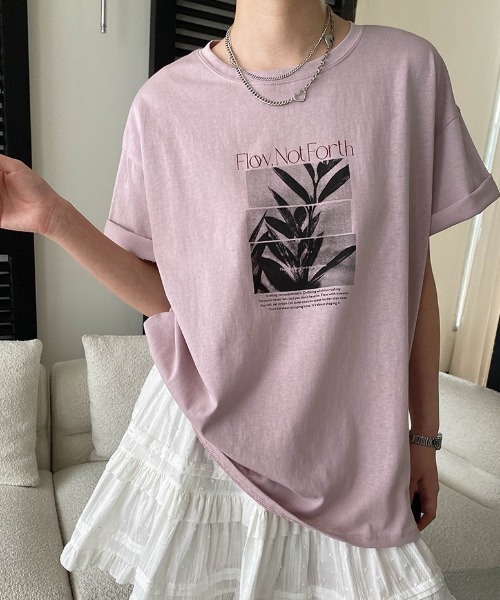 CHUN CHUN NOTES(チュンチュンノーツ)の「26SS/フォト&ボタニカルプリント 半袖Tシャツ(Tシャツ/カットソー・レディース・A/F/E/D/C/B・F)」の5枚目の写真