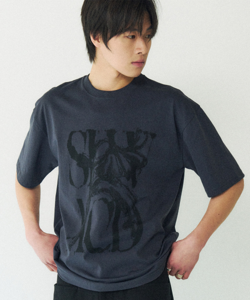 SLOWACID（スローアシッド）の「ラスティロゴ半袖Tシャツ[チャコール]（Tシャツ/カットソー・レディース・その他・LARGE/MEDIUM/SMALL/X-LARGE）」の6枚目の写真