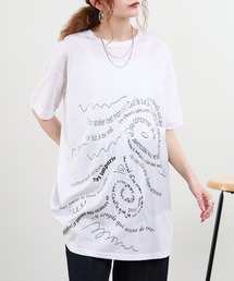 tシャツ tシャツ チュニック 半袖」に該当するホワイト/白色系の 