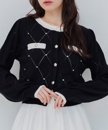 ビジュー付ヴィンテージカーデ