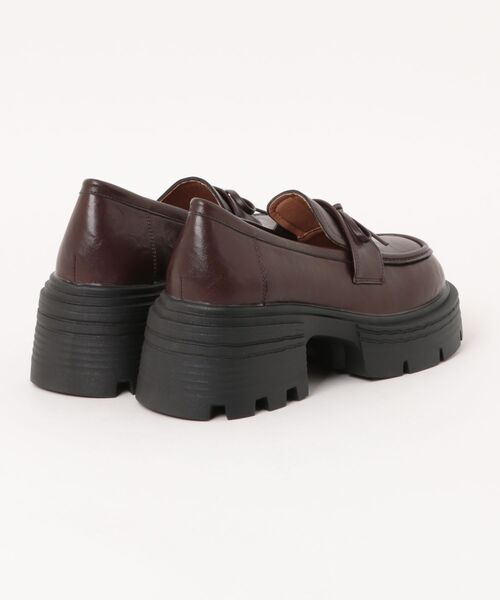 Shoes in Closet(シューズインクローゼット)の「+7.0㎝ 軽量 厚底 スクエアトゥ リボン ローファー 487(ローファー・レディース・ブラック/ダークブラウン・S/M/L/LL)」の3枚目の写真