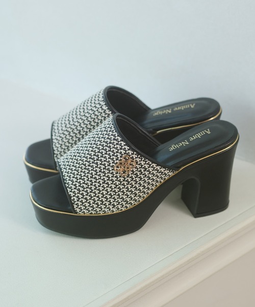 Ambre Neige(アンブルネージュ)の「miscellaneous materials heel sandals / ザツザイヒールサンダル(サンダル・レディース・キャメル/ベージュ/ブラック・LARGE/MEDIUM)」の7枚目の写真