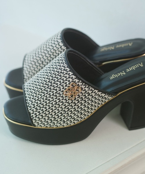 Ambre Neige(アンブルネージュ)の「miscellaneous materials heel sandals / ザツザイヒールサンダル(サンダル・レディース・キャメル/ベージュ/ブラック・LARGE/MEDIUM)」の8枚目の写真