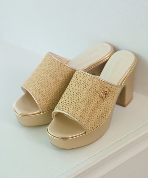 Ambre Neige(アンブルネージュ)の「miscellaneous materials heel sandals / ザツザイヒールサンダル(サンダル・レディース・キャメル/ベージュ/ブラック・LARGE/MEDIUM)」の12枚目の写真