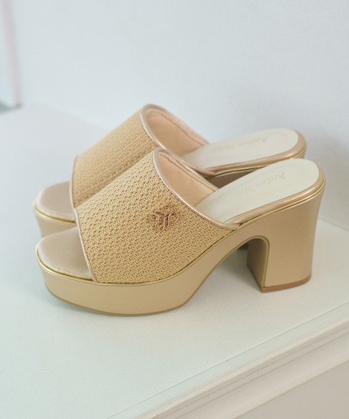 Ambre Neige(アンブルネージュ)の「miscellaneous materials heel sandals / ザツザイヒールサンダル(サンダル・レディース・キャメル/ベージュ/ブラック・LARGE/MEDIUM)」の13枚目の写真