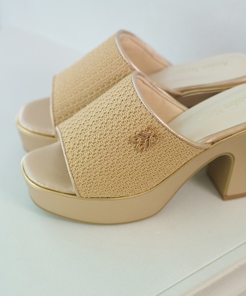 Ambre Neige(アンブルネージュ)の「miscellaneous materials heel sandals / ザツザイヒールサンダル(サンダル・レディース・キャメル/ベージュ/ブラック・LARGE/MEDIUM)」の14枚目の写真
