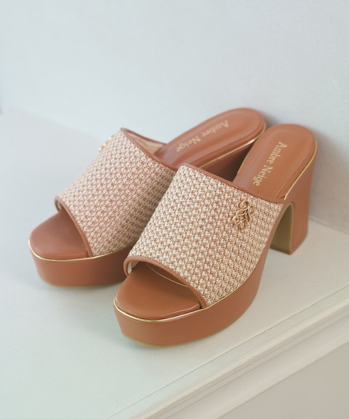 Ambre Neige(アンブルネージュ)の「miscellaneous materials heel sandals / ザツザイヒールサンダル(サンダル・レディース・キャメル/ベージュ/ブラック・LARGE/MEDIUM)」の17枚目の写真