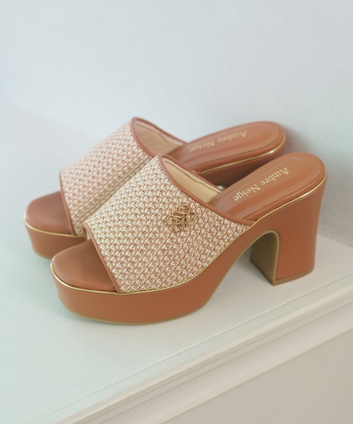 Ambre Neige(アンブルネージュ)の「miscellaneous materials heel sandals / ザツザイヒールサンダル(サンダル・レディース・キャメル/ベージュ/ブラック・LARGE/MEDIUM)」の18枚目の写真