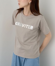 【SARARI /サラリ】冷感 DRY UVカット 箔プリントクルーネック UVカットTシャツ