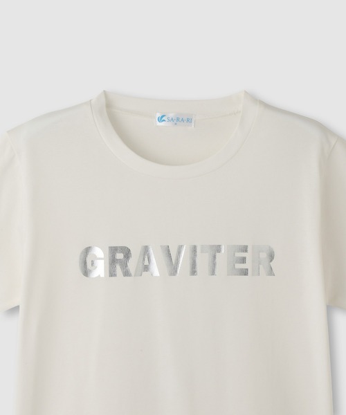 NAVY(ネイビー)の「【SARARI /サラリ】冷感 DRY UVカット 箔プリントクルーネック UVカットTシャツ(Tシャツ/カットソー・レディース・ブラック/オフホワイト/ネイビー/ベージュ・M/L)」の15枚目の写真