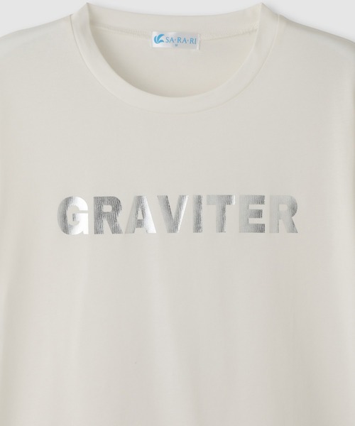 NAVY(ネイビー)の「【SARARI /サラリ】冷感 DRY UVカット 箔プリントクルーネック UVカットTシャツ(Tシャツ/カットソー・レディース・ブラック/オフホワイト/ネイビー/ベージュ・M/L)」の16枚目の写真