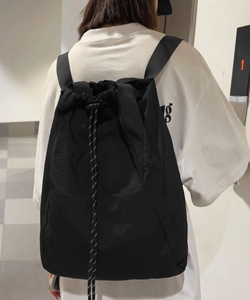 mielu（ミエル）の「ドロストリュックサック（バックパック/リュック・レディース・アイボリー/ブラック・FREE）」の11枚目の写真