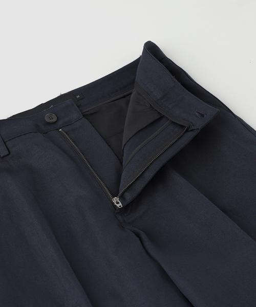 JOURNAL STANDARD(ジャーナルスタンダード)の「Aaron Levine / アーロン・レヴィン Cotton Linen Flat Front Pant(スラックス・メンズ・ネイビー・34/32/30)」の3枚目の写真