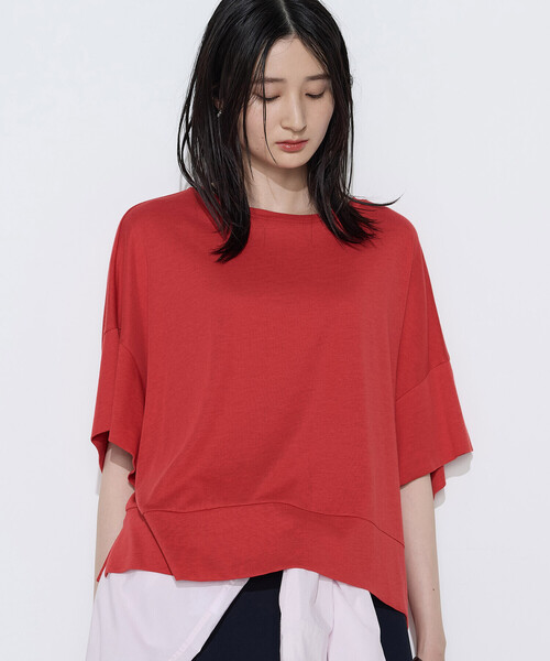 COMME CA Wardrobe(コムサワードローブ)の「ポリエステル/レーヨン天竺 プルオーバー(Tシャツ/カットソー・レディース・トップグレー/ホワイト/ボルドー/レッド/ブラウン・FREE)」の5枚目の写真