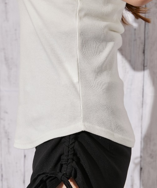 GORGE(ゴージ)の「《ドット柄切替×細見え》リブカットソー/フェミニン/春夏秋/全3色(Tシャツ/カットソー・レディース・ブラック/グレー/オフホワイト・F)」の18枚目の写真