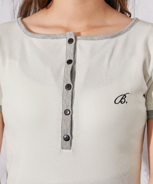 GORGE(ゴージ)の「《ドット柄切替×細見え》リブカットソー/フェミニン/春夏秋/全3色(Tシャツ/カットソー・レディース・ブラック/グレー/オフホワイト・F)」の19枚目の写真