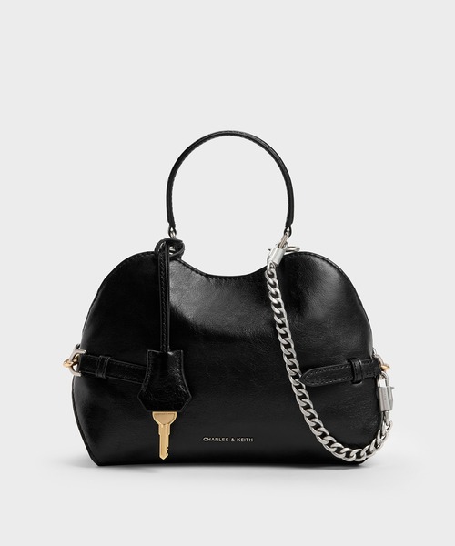 CHARLES & KEITH(チャールズ & キース)の「Delfina デルフィナ チェーン サイドベルト トートバッグ(トートバッグ・レディース・スミクロ/ダークブラウン系3・S)」の7枚目の写真