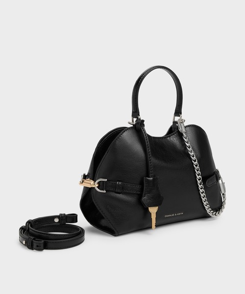 CHARLES & KEITH(チャールズ & キース)の「Delfina デルフィナ チェーン サイドベルト トートバッグ(トートバッグ・レディース・スミクロ/ダークブラウン系3・S)」の8枚目の写真