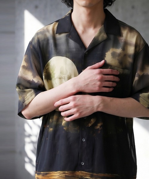 antiqua(アンティカ)の「ムーンプリント アート柄 シャツ(シャツ/ブラウス・レディース・ブラック・ONESIZE)」の17枚目の写真