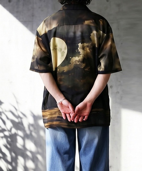 antiqua(アンティカ)の「ムーンプリント アート柄 シャツ(シャツ/ブラウス・レディース・ブラック・ONESIZE)」の19枚目の写真