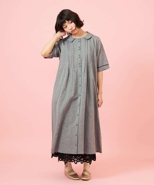 Jocomomola（ホコモモラ）の「【接触冷感】Fresco 天竺レースペチコート（スカート・レディース・ブラック/アイボリー・40）」の11枚目の写真