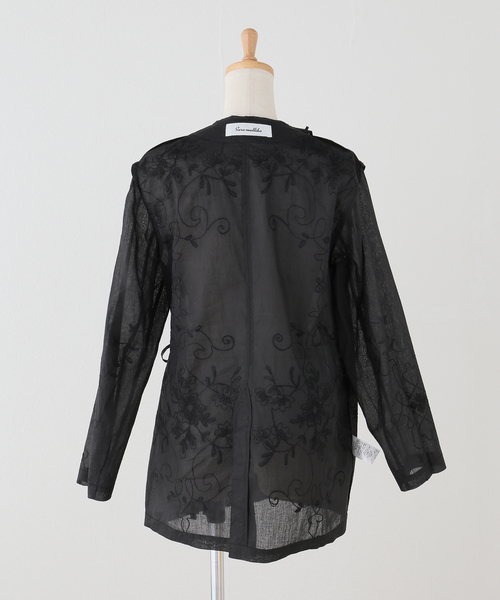 sara mallika(サラ マリカ)の「【SARA MALLIKA/サラマリカ】 Organza Arai Embroidery Jacket(その他アウター・レディース・ブラック/ホワイト・FREE)」の8枚目の写真