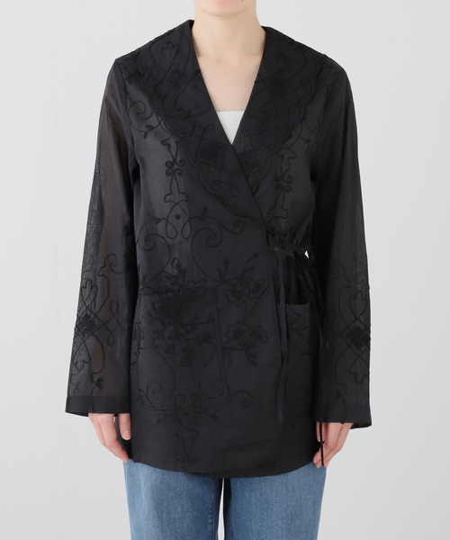 sara mallika(サラ マリカ)の「【SARA MALLIKA/サラマリカ】 Organza Arai Embroidery Jacket(その他アウター・レディース・ブラック/ホワイト・FREE)」の13枚目の写真
