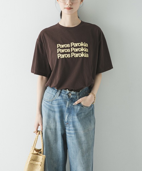 URBAN RESEARCH(アーバンリサーチ)の「シアープリントカラーTシャツ(Tシャツ/カットソー・レディース・ライトブルー/レッド/ブラウン・FREE)」の2枚目の写真