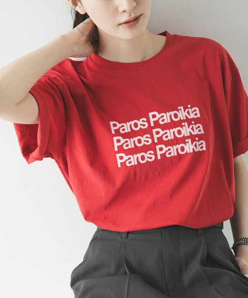 URBAN RESEARCH(アーバンリサーチ)の「シアープリントカラーTシャツ(Tシャツ/カットソー・レディース・ライトブルー/レッド/ブラウン・FREE)」の4枚目の写真