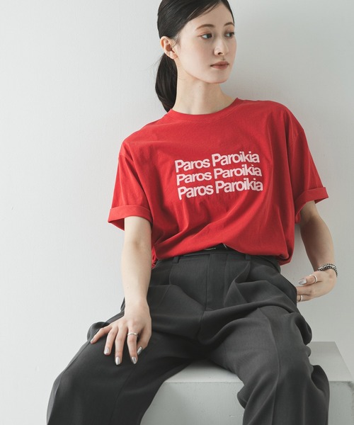 URBAN RESEARCH(アーバンリサーチ)の「シアープリントカラーTシャツ(Tシャツ/カットソー・レディース・ライトブルー/レッド/ブラウン・FREE)」の5枚目の写真