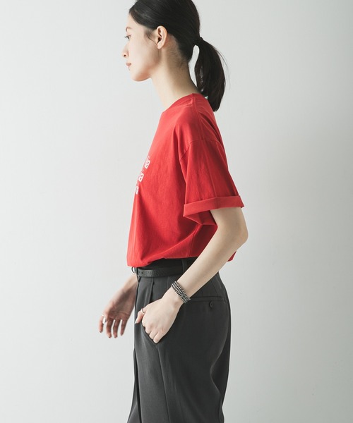 URBAN RESEARCH(アーバンリサーチ)の「シアープリントカラーTシャツ(Tシャツ/カットソー・レディース・ライトブルー/レッド/ブラウン・FREE)」の7枚目の写真