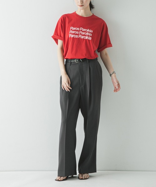 URBAN RESEARCH(アーバンリサーチ)の「シアープリントカラーTシャツ(Tシャツ/カットソー・レディース・ライトブルー/レッド/ブラウン・FREE)」の9枚目の写真