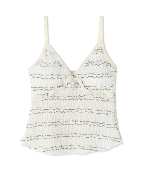 Torenia(トレニア)の「Torenia/トレニア/Frill Cup Camisole(キャミソール・レディース・ホワイト/ブラック/ピンク/ブルー・F)」の1枚目の写真