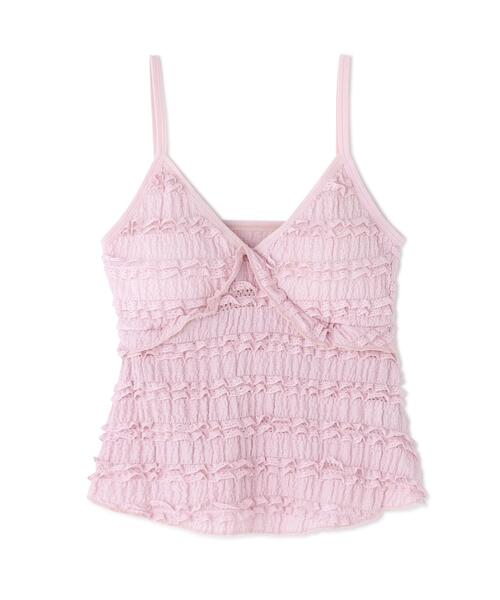 Torenia(トレニア)の「Torenia/トレニア/Frill Cup Camisole(キャミソール・レディース・ホワイト/ブラック/ピンク/ブルー・F)」の4枚目の写真