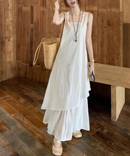 AMAJI(アマジ)の「ノースリーブ ワンピース(ワンピース・レディース・ホワイト/ライトブルー・SMALL/MEDIUM/LARGE/X-LARGE)」の3枚目の写真