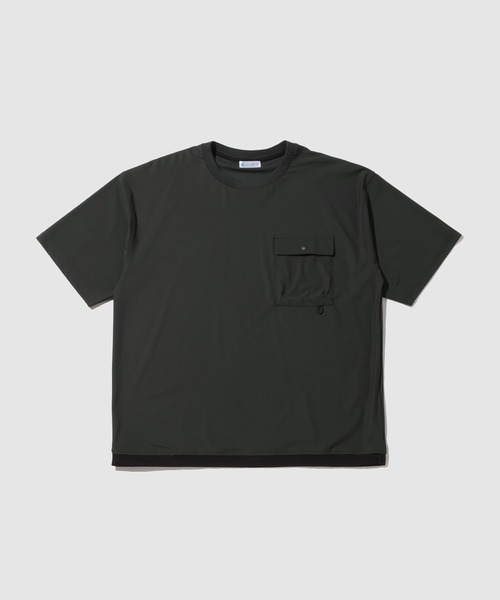 NAVY（ネイビー）の「【SARARI/サラリ】 接触冷感 極冷フラップポケット UVカットTシャツ（Tシャツ/カットソー・メンズ・ライトグレー/チャコールグレー/ネイビー/ブラック・S/M/L/XL）」の3枚目の写真