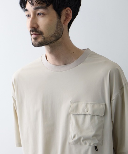 NAVY（ネイビー）の「【SARARI/サラリ】 接触冷感 極冷フラップポケット UVカットTシャツ（Tシャツ/カットソー・メンズ・ライトグレー/チャコールグレー/ネイビー/ブラック・S/M/L/XL）」の11枚目の写真