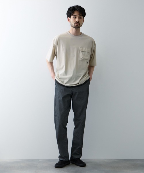 NAVY（ネイビー）の「【SARARI/サラリ】 接触冷感 極冷フラップポケット UVカットTシャツ（Tシャツ/カットソー・メンズ・ライトグレー/チャコールグレー/ネイビー/ブラック・S/M/L/XL）」の12枚目の写真
