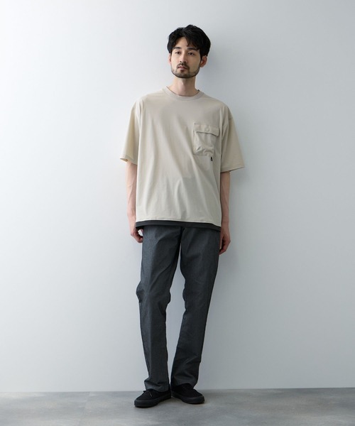NAVY（ネイビー）の「【SARARI/サラリ】 接触冷感 極冷フラップポケット UVカットTシャツ（Tシャツ/カットソー・メンズ・ライトグレー/チャコールグレー/ネイビー/ブラック・S/M/L/XL）」の13枚目の写真