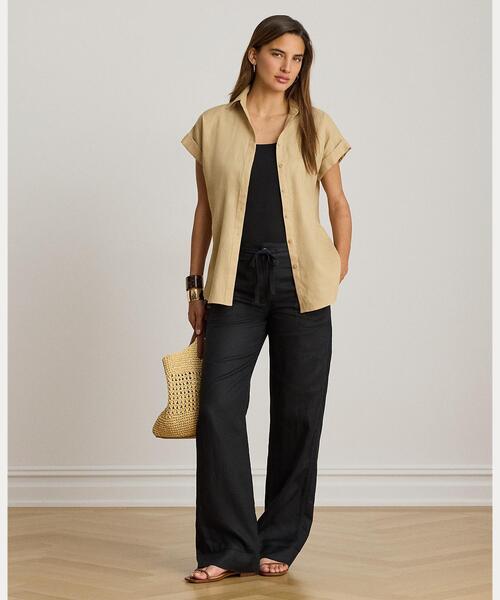 ralph lauren イタリア製 リネン パンツ リネン ワイドレッグパンツ（その他パンツ）｜LAUREN RALPH LAUREN
