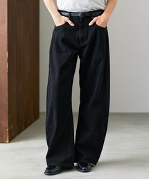 BARREL-LEG WASHED CURVE DENIM