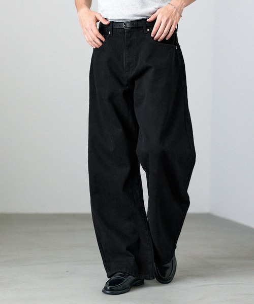ASTRONOMY(アストロノミー)の「BARREL-LEG WASHED CURVE DENIM(デニムパンツ・メンズ・ブラック/ブルー・S/M/L/XL)」の11枚目の写真