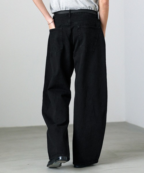 ASTRONOMY(アストロノミー)の「BARREL-LEG WASHED CURVE DENIM(デニムパンツ・メンズ・ブラック/ブルー・S/M/L/XL)」の10枚目の写真