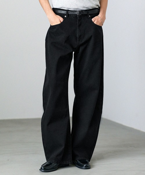 ASTRONOMY(アストロノミー)の「BARREL-LEG WASHED CURVE DENIM(デニムパンツ・メンズ・ブラック/ブルー・S/M/L/XL)」の12枚目の写真
